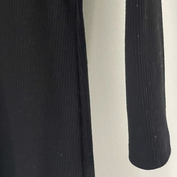 Madewell Womens XS Black Ribbed Knit Bodycon Long Sleeve Elastane Blend Dresss - Picture 3 of 7